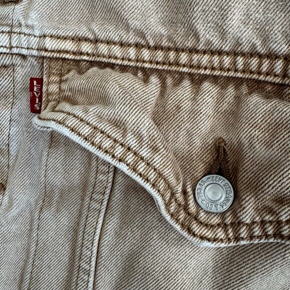 Levi’s Premium WaterLess Cotton Hemp Trucker Jacket Khaki XL - Picture 5 of 11